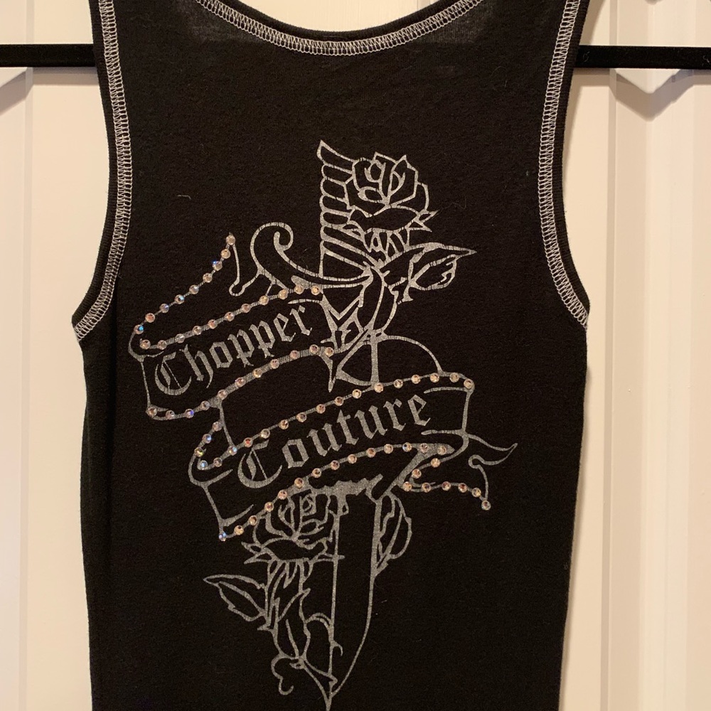 Chopper Couture  top with rhinestones on the back